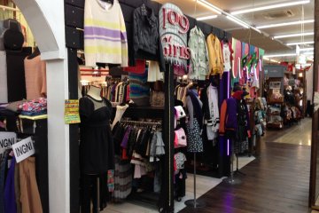 <p>Most of the center of the store is devoted to apparel and accessories</p>