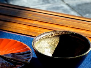 Beautiful traditional teacups for green tea