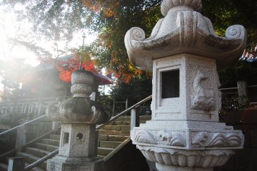 Shrine stone lamp.