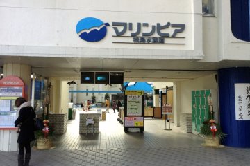 <p>The entrance to Marinepia&nbsp;is down a side street across from a local shrine. Despite its aging&nbsp;facilities, the aquarium is amazing and still regularly draws crowds.&nbsp;</p>