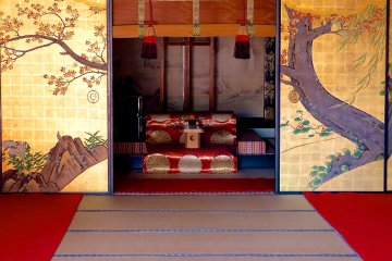 <p>Gorgeous sliding door and New Year&#39;s decoration</p>