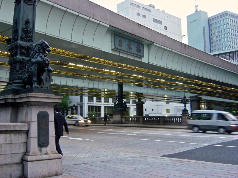 <p>Today, the stone structure of&nbsp;Nihonbashi&nbsp;(literally Japan Bridge)&nbsp;is overshadowed by the modern&nbsp;Shuto Expressway.&nbsp;There was a proposal to put&nbsp;the Shuto Expressway underground, to restore the nice view of the bridge; however, it&nbsp;was rejected by the municipal government.</p>