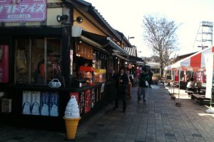 The outdoor food stalls