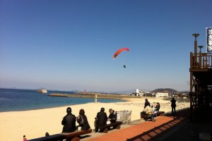 Paragliding over the beach